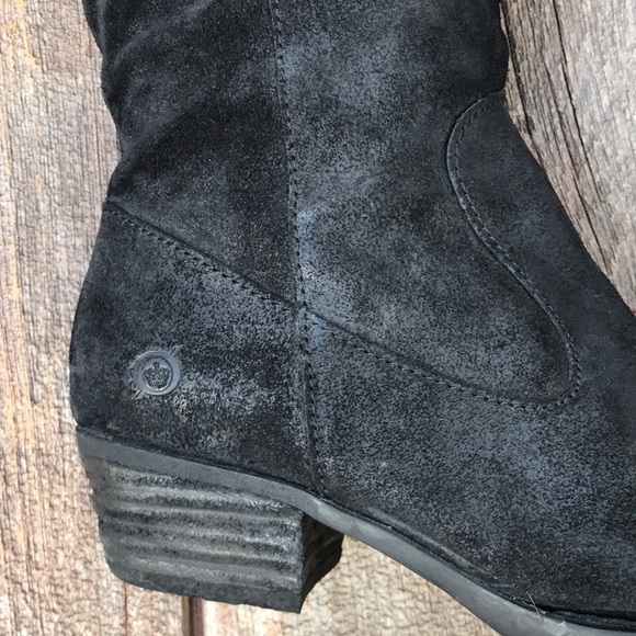 ☀️Born Barren Distressed Black Suede Tall Boot - Picture 9 of 14